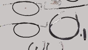 LA CHOPPERS Complete Black Vinyl Braided Handlebar Cable/Brake Line Kit - 12"-14" Handlebars - '15 FLS