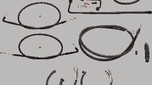 LA CHOPPERS Complete Midnight Braided Cable Kit - 12"-14" Handlebars - '15 FLS