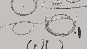 LA CHOPPERS Complete Stainless Braided Handlebar Cable/Brake Line Kit - 15"-17" Handlebars - '15 FLS