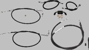 LA CHOPPERS Standard Black Vinyl Handlebar Cable/Brake Line Kit - 15"-17" Ape Hangers - '12-'17 FXDB/C