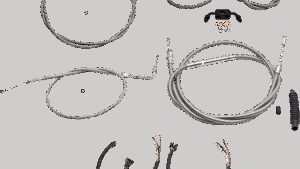 LA CHOPPERS Complete Stainless Braided Handlebar Cable/Brake Line Kit - 18"-20" Handlebars - '12-'17 FXDB/C