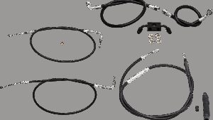 LA CHOPPERS Standard Black Vinyl Handlebar Cable/Brake Line Kit - 15"-17" Ape Hangers - '13-'22 Sportster