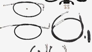 LA CHOPPERS Complete Black Vinyl Braided Handlebar Cable/Brake Line Kit - Mini Handlebars - '13-'22 Sportster