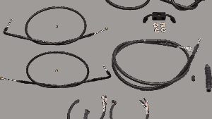 LA CHOPPERS Complete Midnight Braided Cable Kit - Mini Handlebars - ABS - '13-'22 Sportster