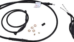 BURLY BRAND Jail Bar Cable Kit - 10" Handlebars - Black Vinyl - '04-'06 XL