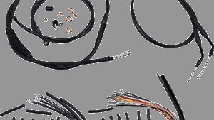 BURLY BRAND Jail Bar Cable Kit - 14" Handlebars - Black Vinyl - '04-'06 XL