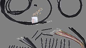 BURLY BRAND Jail Bar Cable Kit - 10" Handlebars - Black Vinyl - '07-'13 XL