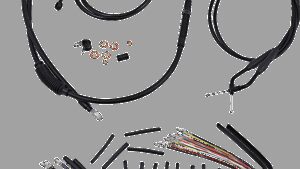 BURLY BRAND Jail Bar Cable Kit - 14" Handlebars - Black Vinyl - '07-'13 XL