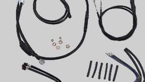 BURLY BRAND Jail Bar Cable Kit - 12" Handlebars - Black Vinyl - '14-'22 XL