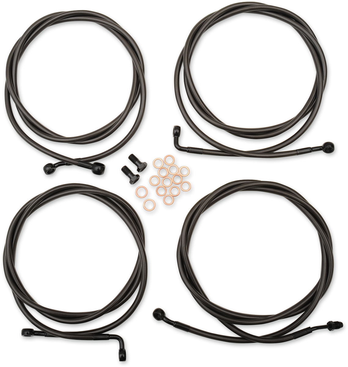 LA CHOPPERS Standard Midnight Braided Handlebar Cable/Brake Line Kit - 15"-17" Ape Hangers - '17-'19 Touring