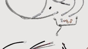 BURLY BRAND Complete Stainless Braided Handlebar Cable/Brake Line Kit - 18" Ape Hangers - '14-16 FLHR