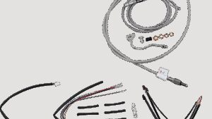 BURLY BRAND Complete Stainless Braided Handlebar Cable/Brake Line Kit - 16" Ape Hangers - '14-'16 FLHR