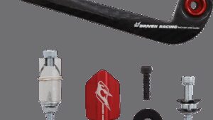 DRIVEN RACING Trackday Lever Guard - Carbon Fiber - Clutch - Red