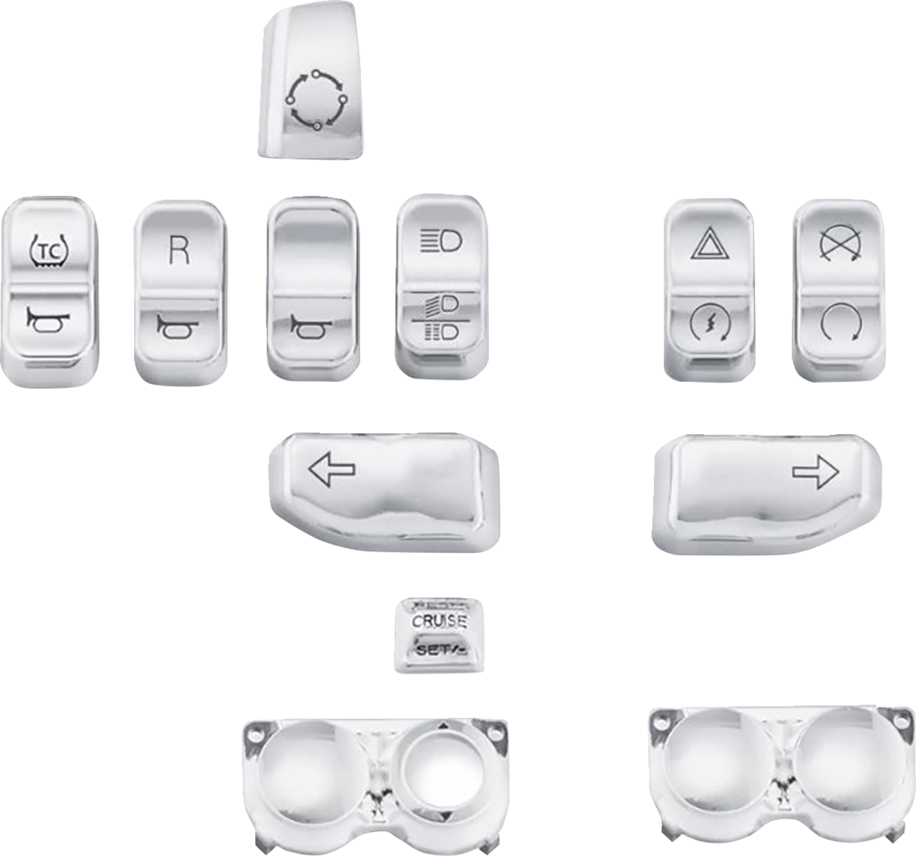 DRAG SPECIALTIES Switch Cap Kit - Chrome