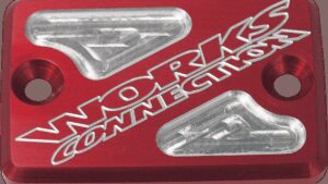 WORKS CONNECTION Billet Front Brake Reservoir Cover for ATV - Red