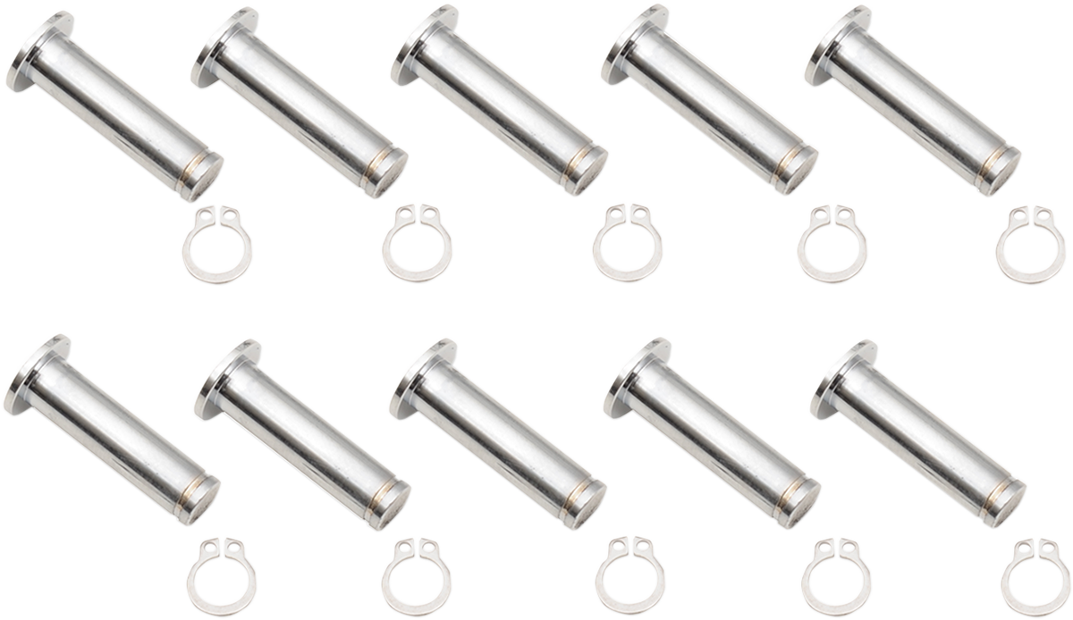 DRAG SPECIALTIES Pivot Pin/Clip Kit - Lever - 10 Pack - Chrome