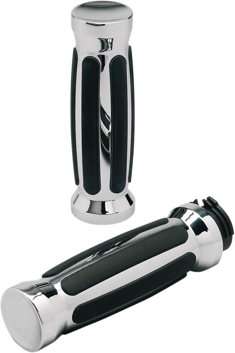 PRO-ONE PERF.MFG. Custom Straight Rubber Grips - Chrome
