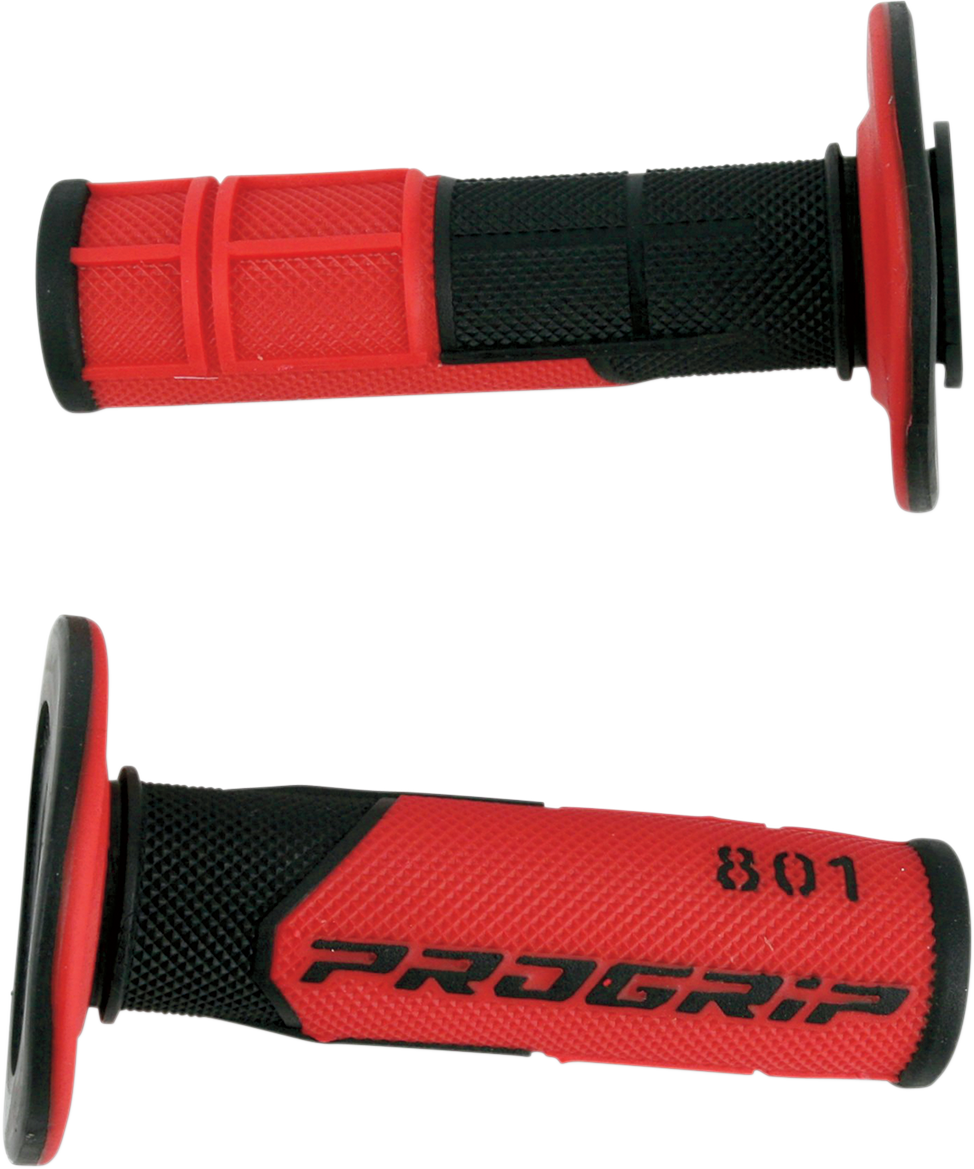 PRO GRIP 801 Hybrid Duo-Density Cross Grips - Black/Red