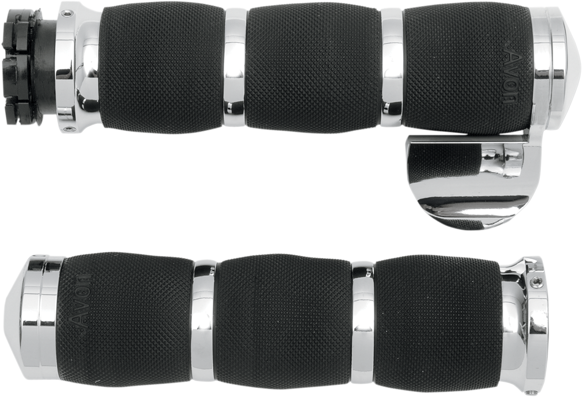 AVON GRIPS 3-Ring Air Cushioned Grips - Throttle Boss - Chrome