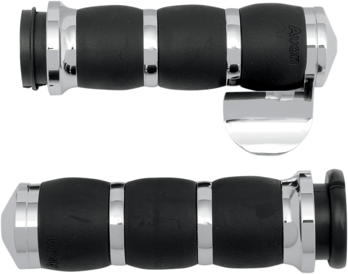 AVON GRIPS 3-Ring Velvet Air Grips - TBW - Throttle Boss - Chrome