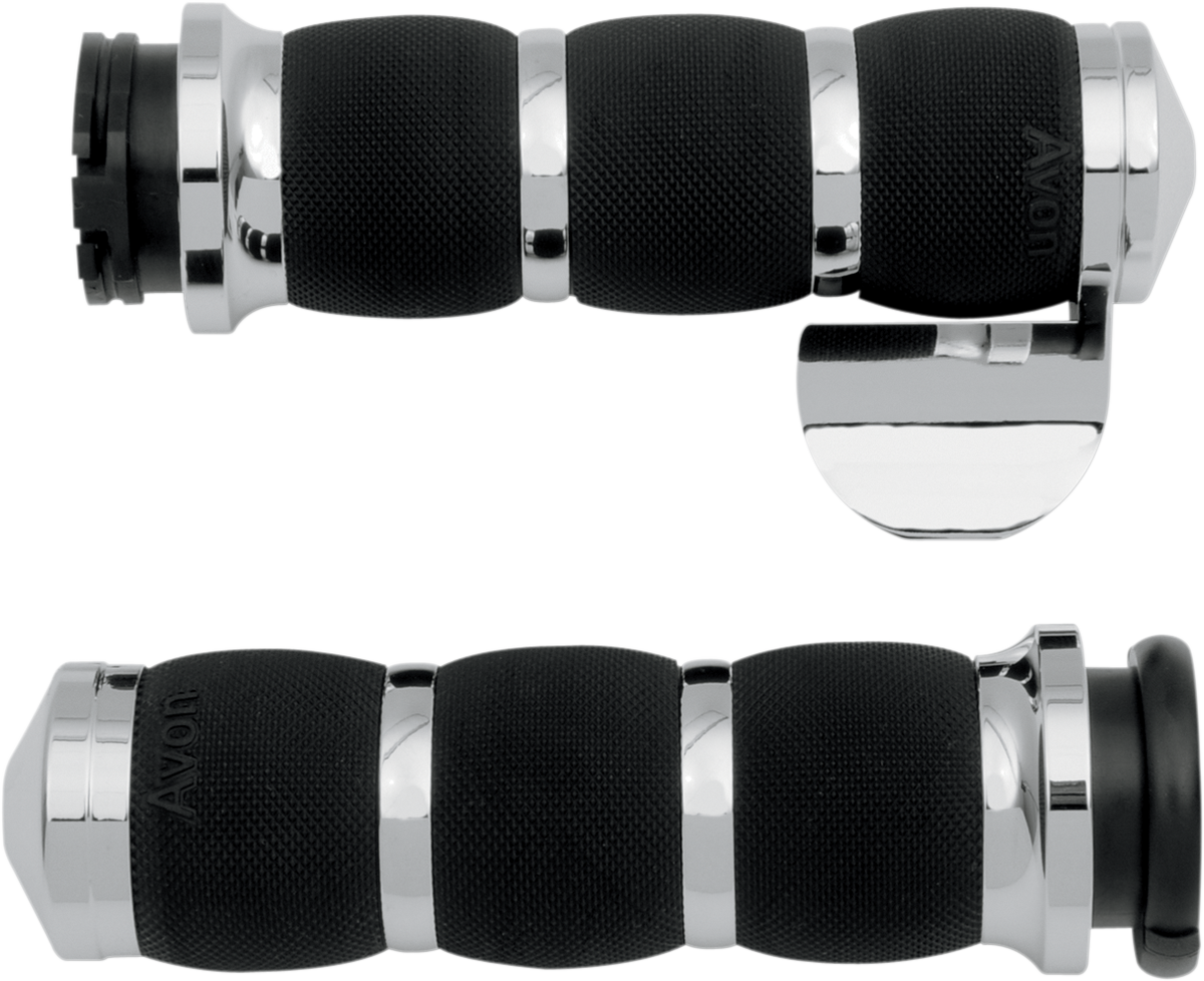 AVON GRIPS 3-Ring Air Cushioned Grips - Throttle Boss - Chrome