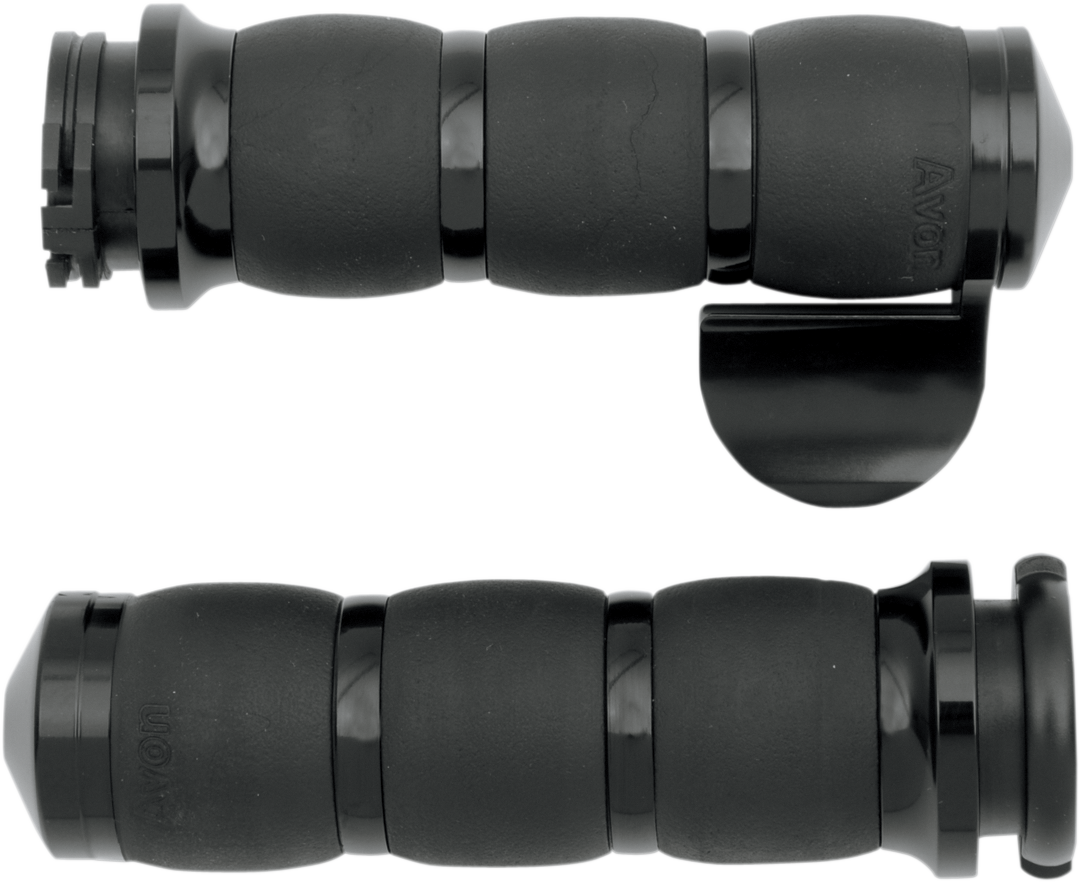 AVON GRIPS 3-Ring Velvet Air Grips - Throttle Boss - Black