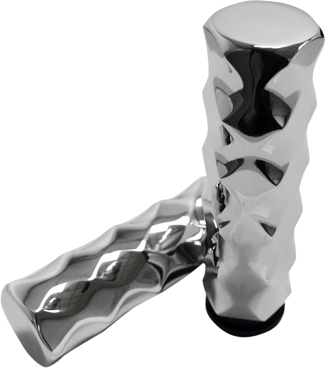 LA CHOPPERS Billet Hex Grips - TBW - Chrome