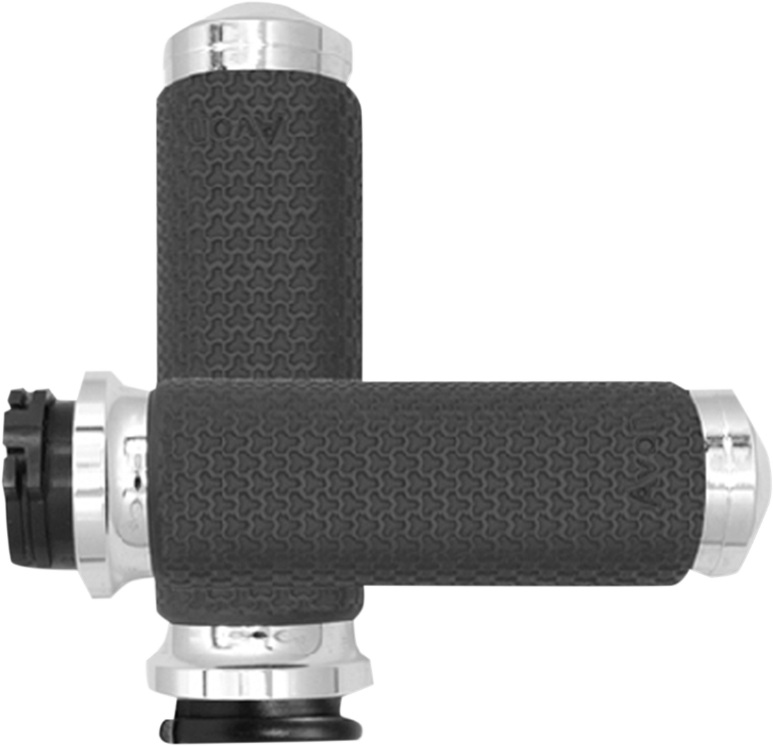 AVON GRIPS Vibration Dampening Memory Foam Grips - Large - Chrome