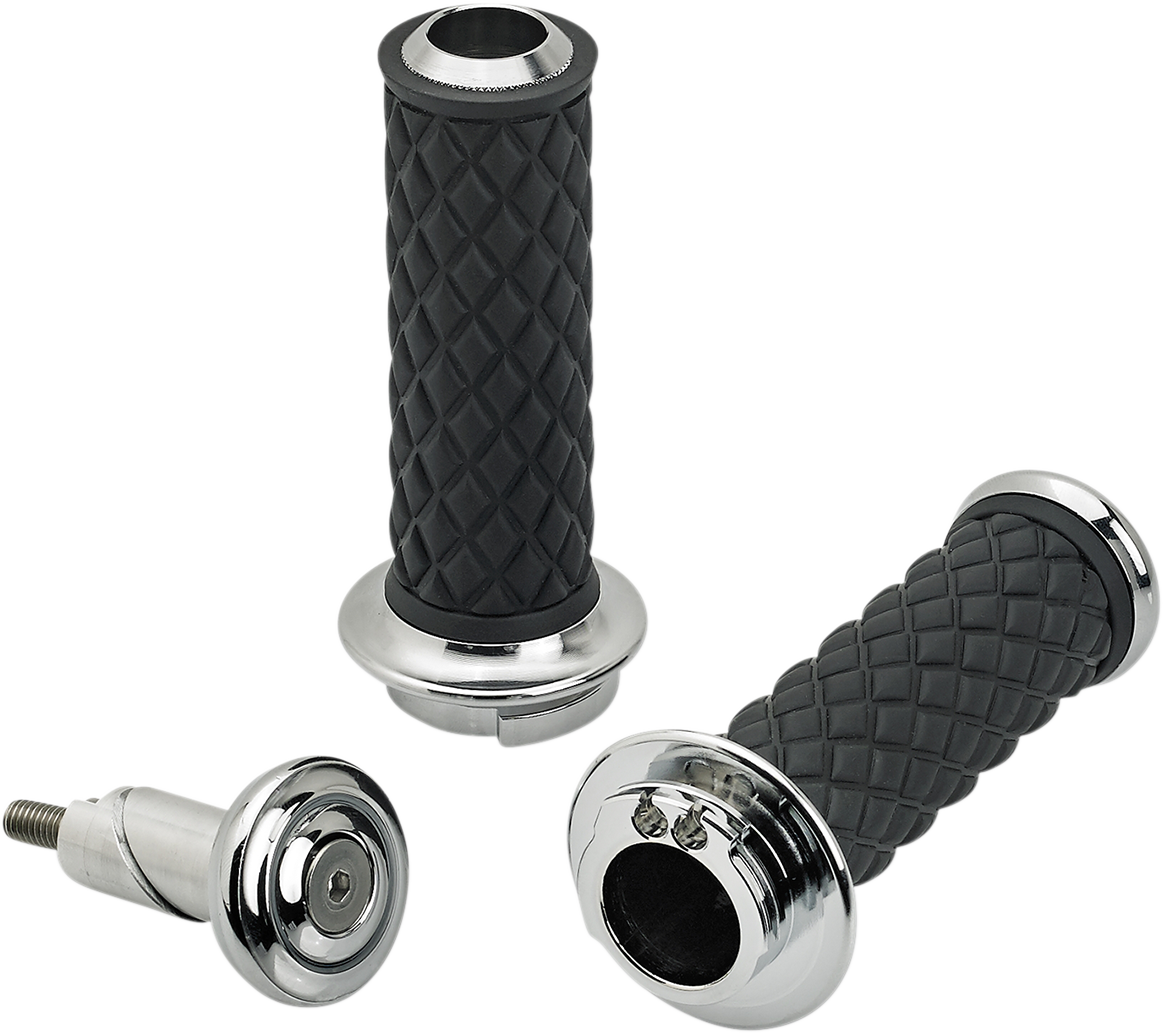 BILTWELL Alumicore Grips - Dual Cable - Chrome