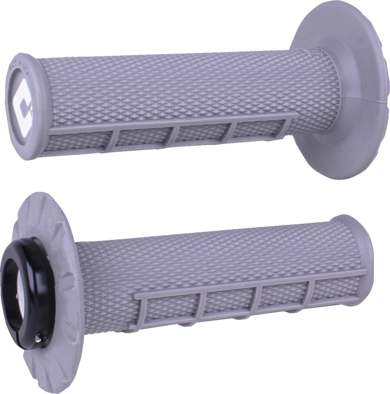 ODI Half Waffle v2.1 Lock-On Grips - ATV/MX - Soft Gray/Black