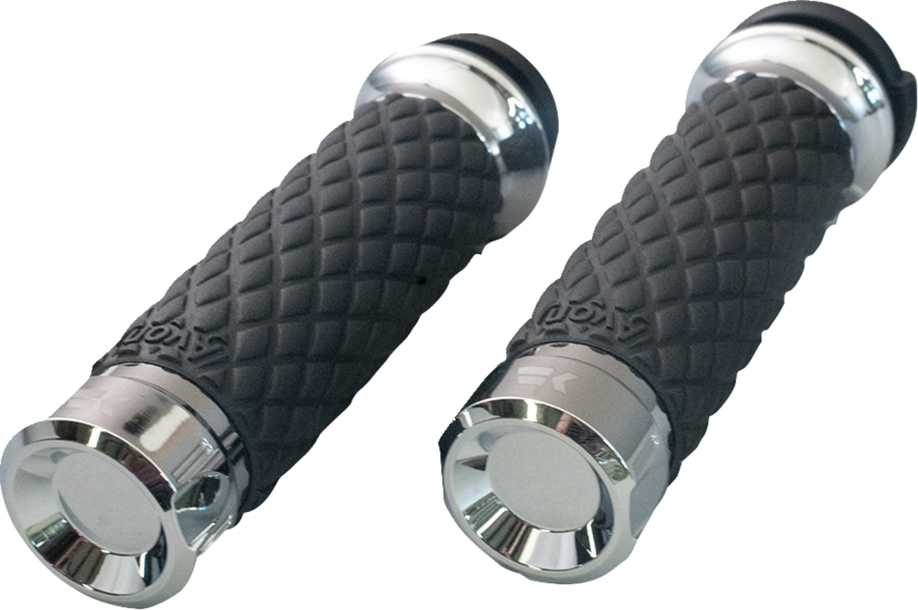 KHROME WERKS Klassic Grips - Custom Contour - Diamond - Chrome