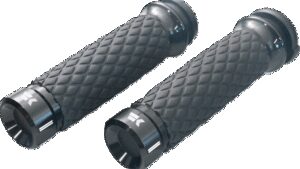 KHROME WERKS Klassic Grips - Custom Contour - Diamond - Black