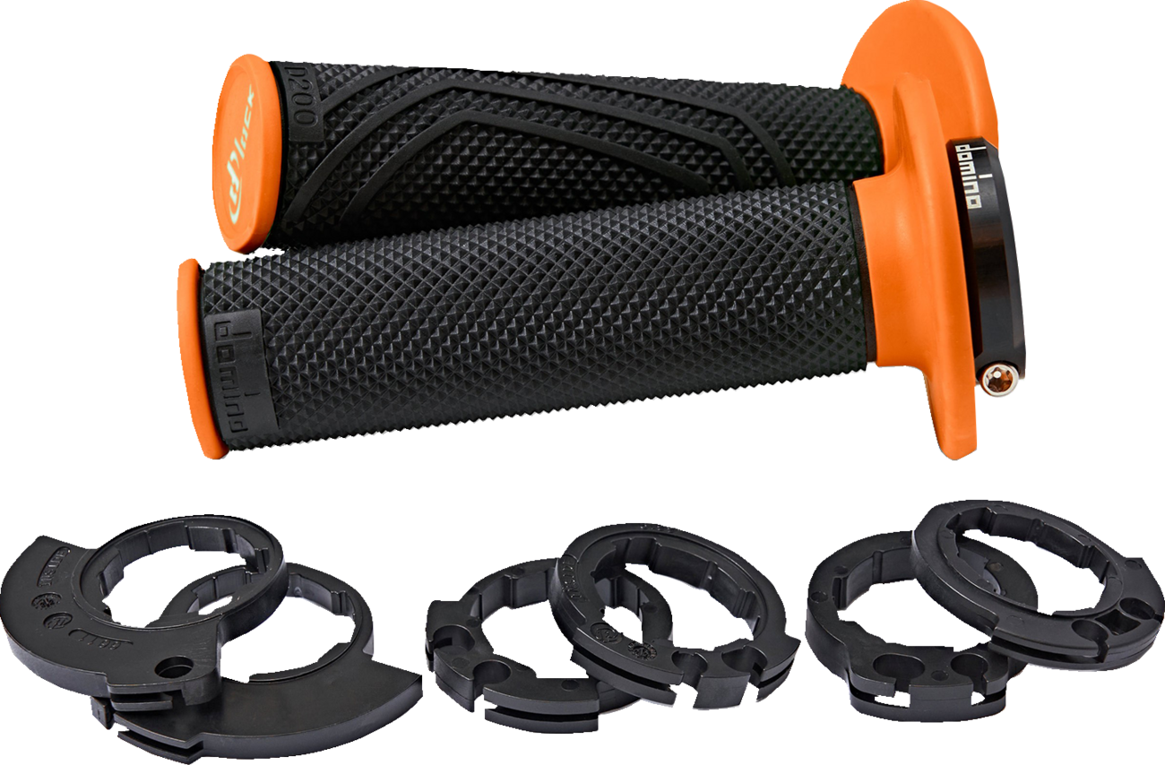 DOMINO D200 Lock-On Grips - Black/Orange