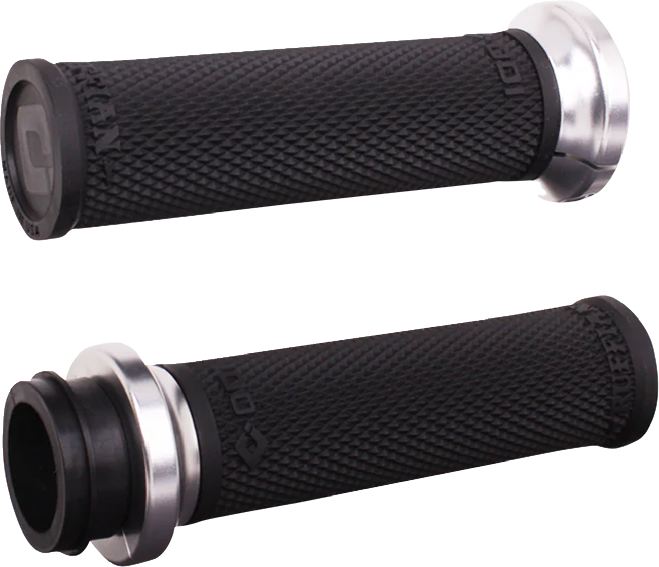 ODI Ruffian Lock-On Street Grips - Indian TBW - Black/Silver