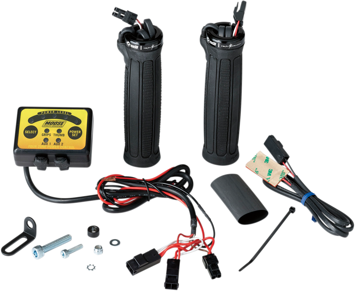 MOOSE OFFROAD Clamp-On Quad Zone Heated Grip Kit for ATVs
