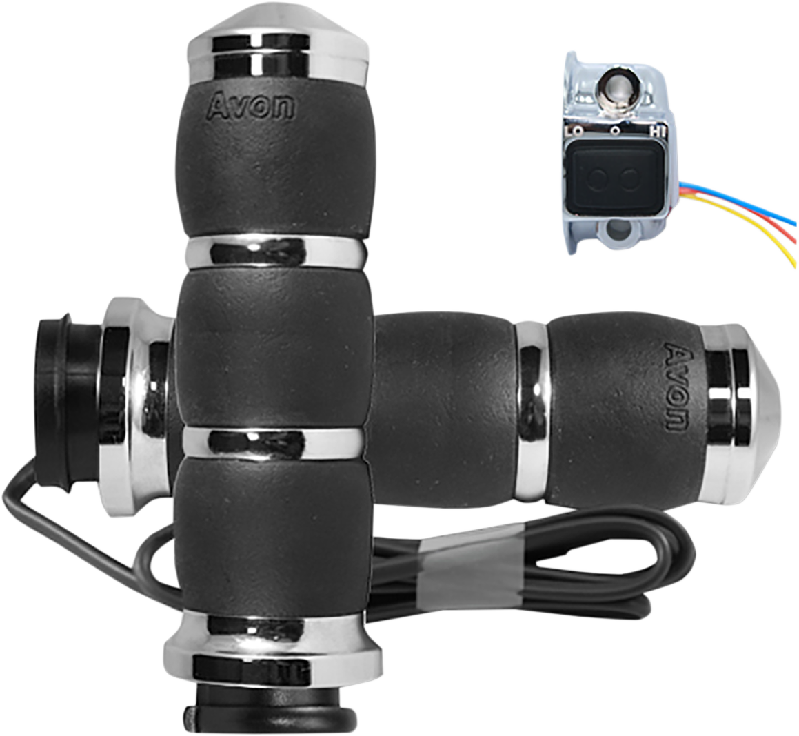 AVON GRIPS Heated Grips - Velvet Air - TBW - Chrome