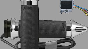 AVON GRIPS Heated Grips - Custom Contour - Spike - TBW - Chrome