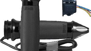 AVON GRIPS Heated Grips - Custom Contour - Spike - TBW - Black