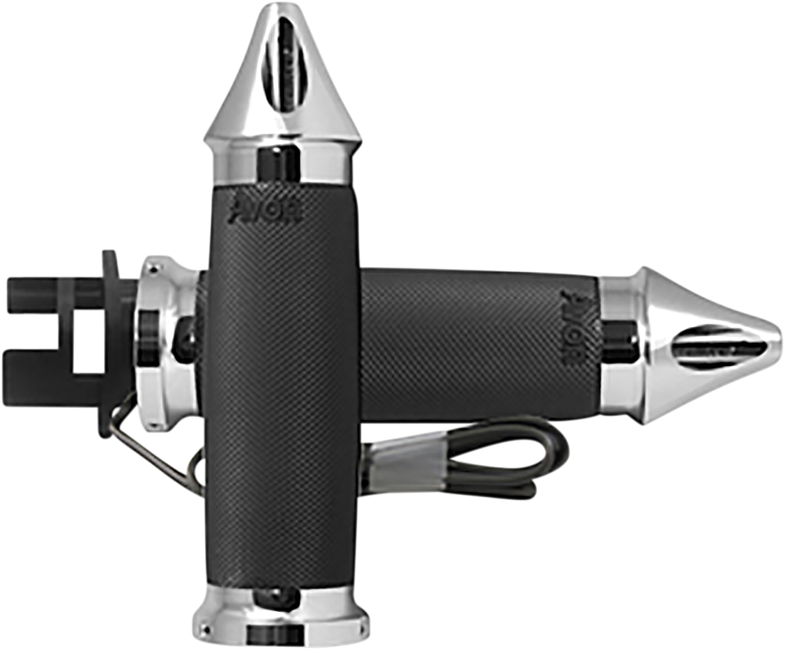 AVON GRIPS Heated Grips - Custom Contour - Spike - Indian - Chrome