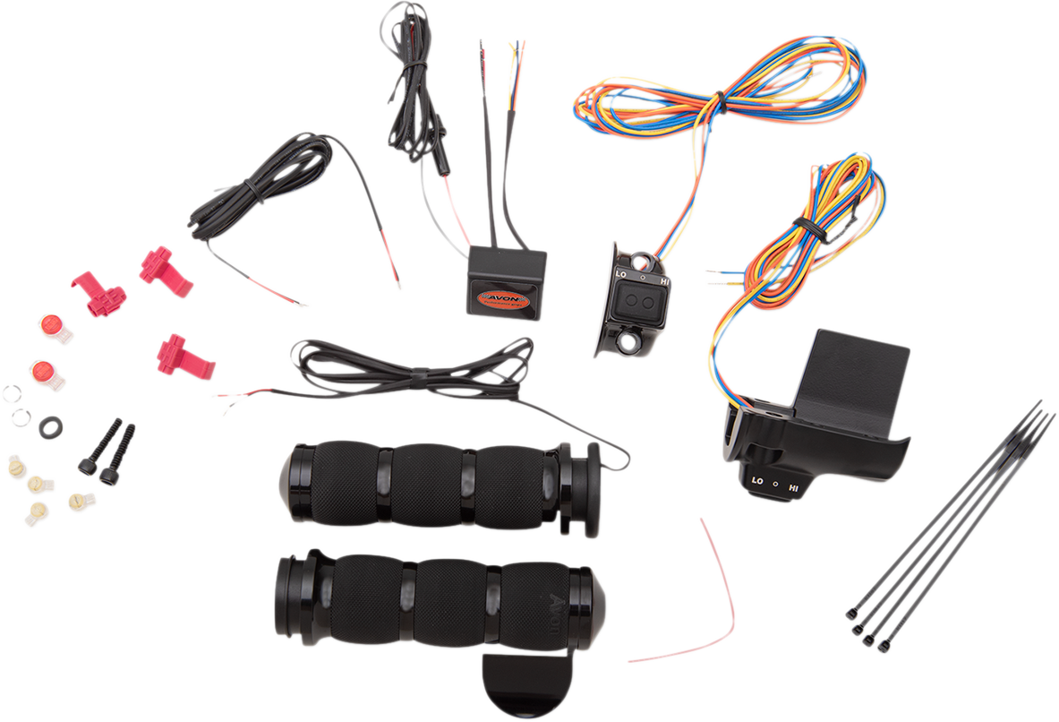 AVON GRIPS Heated Grips - Air Cushion - Throttle Boss - TBW - Black