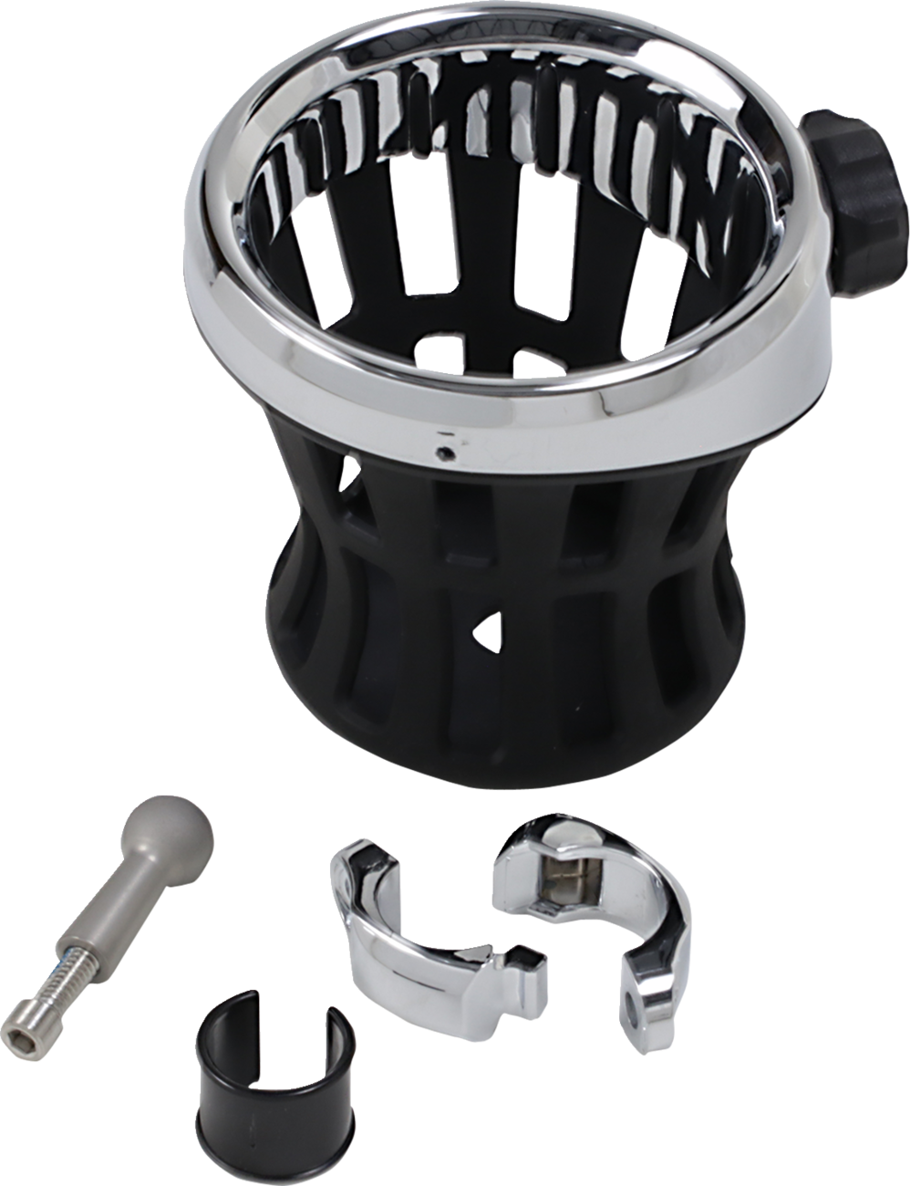 CIRO Drink Holder - 7/8"-1" Handlebar Mount - Chrome/Chrome Clamp