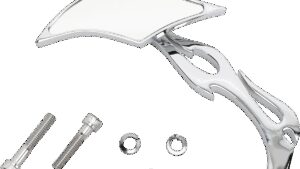DRAG SPECIALTIES Mirror - Gothic/Flame - Side View - Diamond - Chrome - Left - Each
