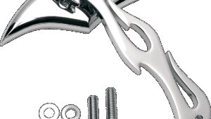 DRAG SPECIALTIES Mirror - Gothic/Flame - Side View - Diamond - Chrome - Right - Each