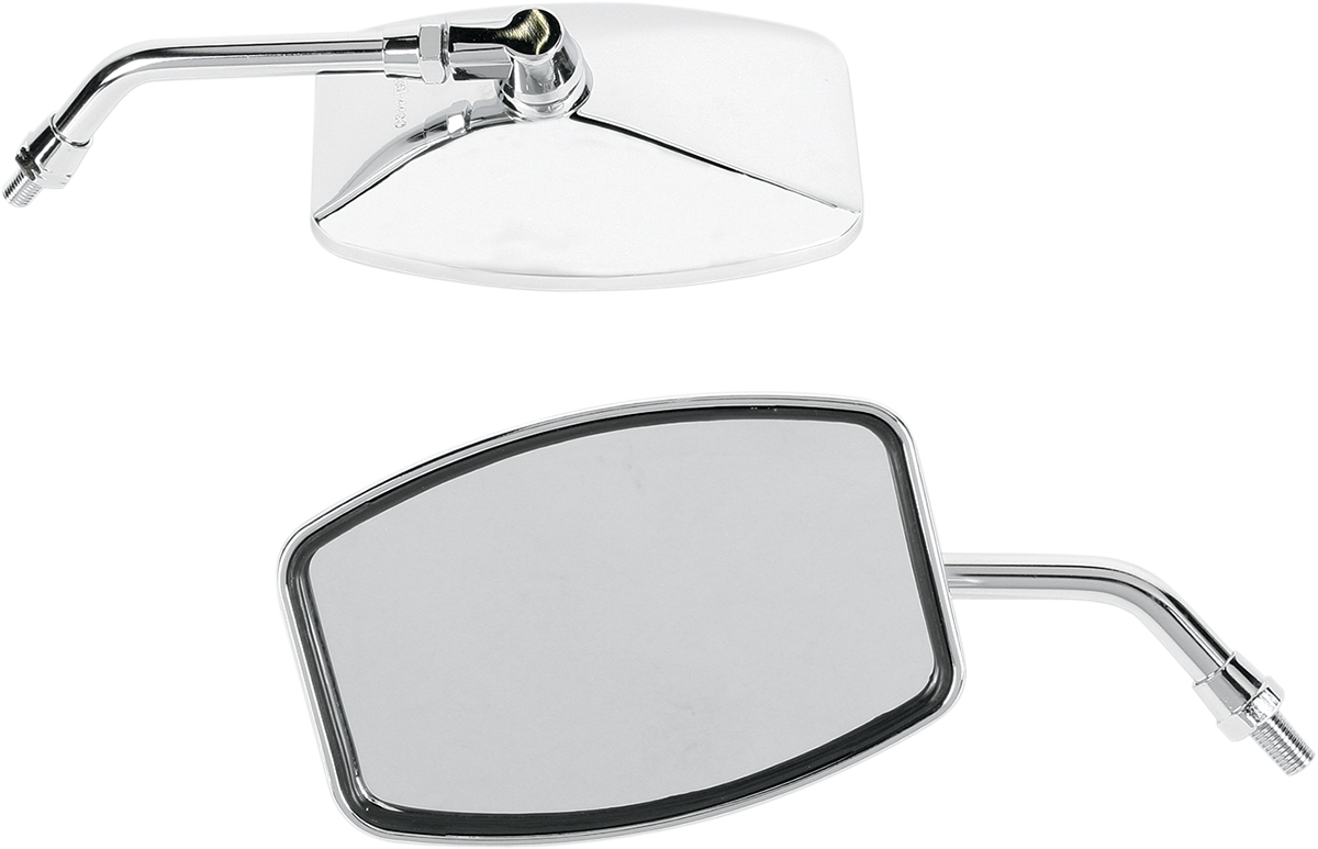 EMGO Mirror - "Big One"/Cruiser - Side View - Rectangle - M10 x 1.25 | M10 x 1.25 (Left Hand) - Chrome