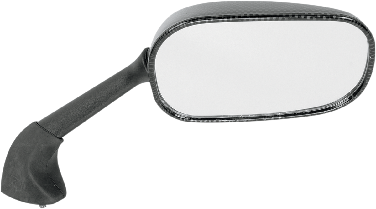 EMGO Mirror - Side View - Black/Carbon Fiber - Rectangle - Right - Yamaha