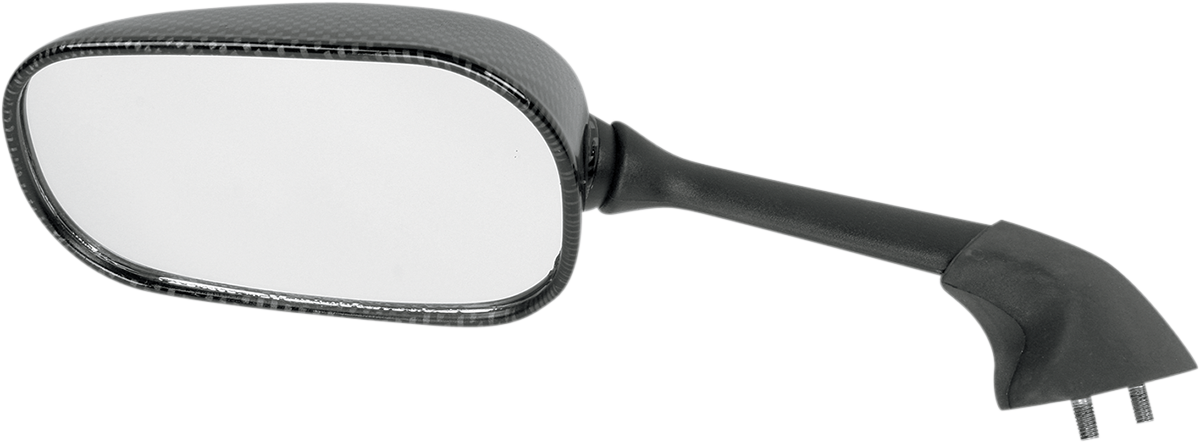 EMGO Mirror - Side View - Black/Carbon Fiber - Rectangle - Left - Yamaha