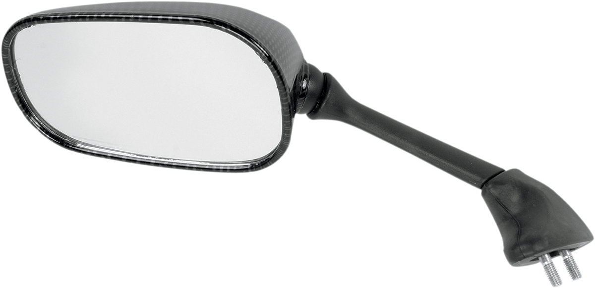 EMGO Mirror - Side View - Black/Carbon Fiber - Rectangle - Left - Yamaha