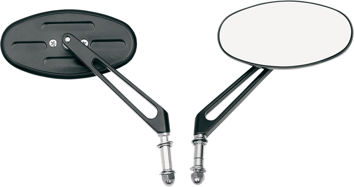 DRAG SPECIALTIES Mirror - Stealth II - Side View - Oval - Black