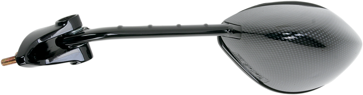 EMGO Mirror - Side View - Black/Carbon Fiber - Rectangle - Left - Kawasaki