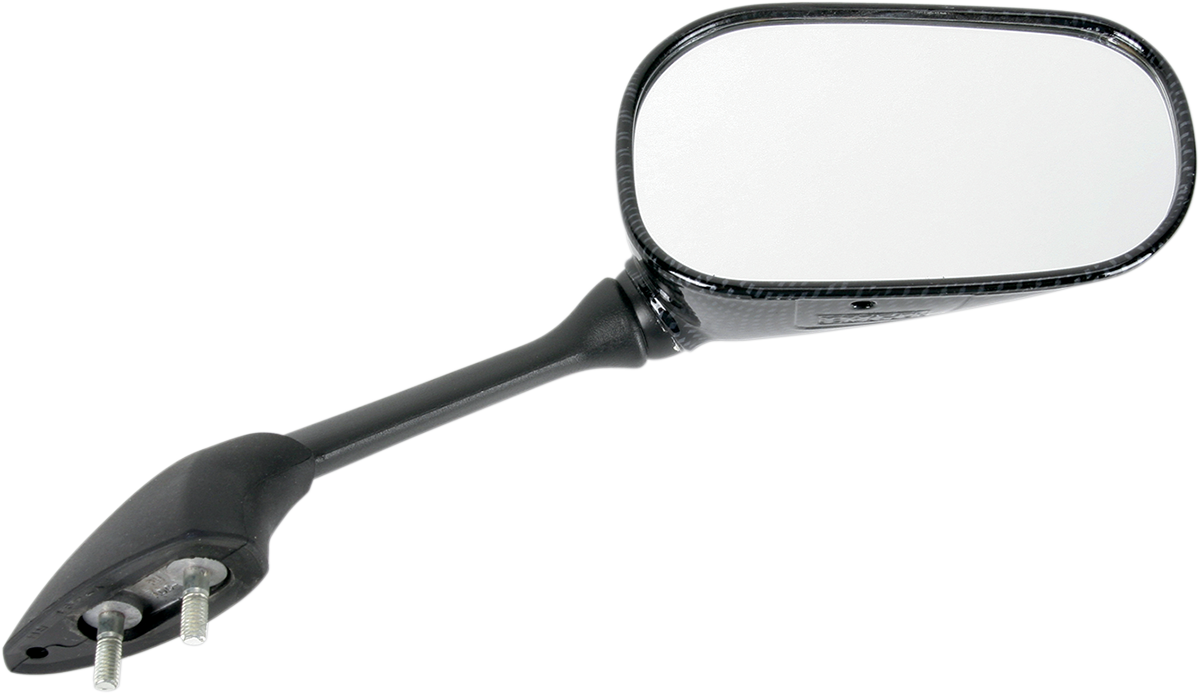 EMGO Mirror - Side View - Black/Carbon Fiber - Rectangle - Right - Yamaha